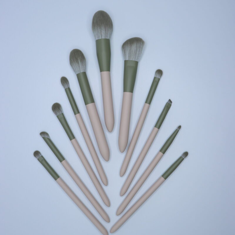 11-Pcs Green Essential Brush sets