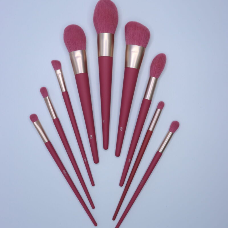 Rose Red Everyday Essential Brush Sets-9pcs