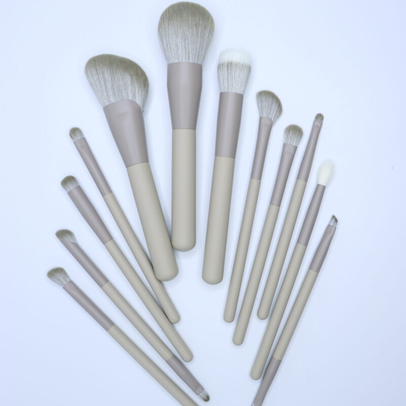 12-Piece Gray Professional Makeup Brush set